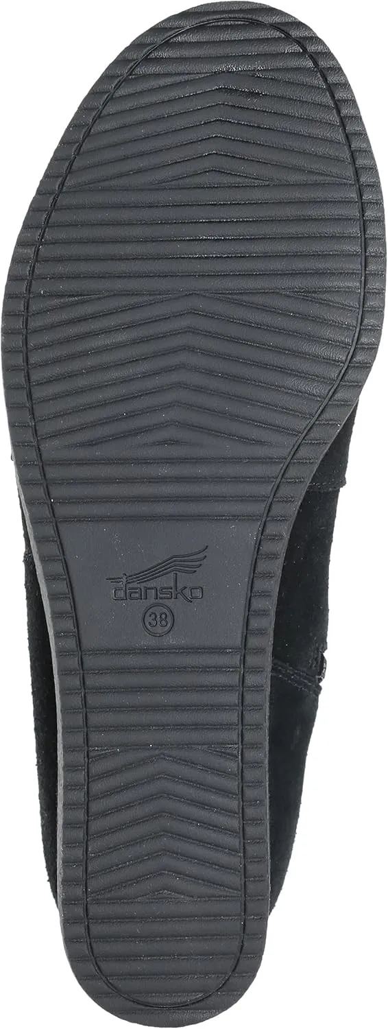 Dansko Shelia Wedge Boot for Women - Durable Waterproof Leathers and Leather-Stacked Heel - Buckle Detail and Tall Shaft for Seasonal Style