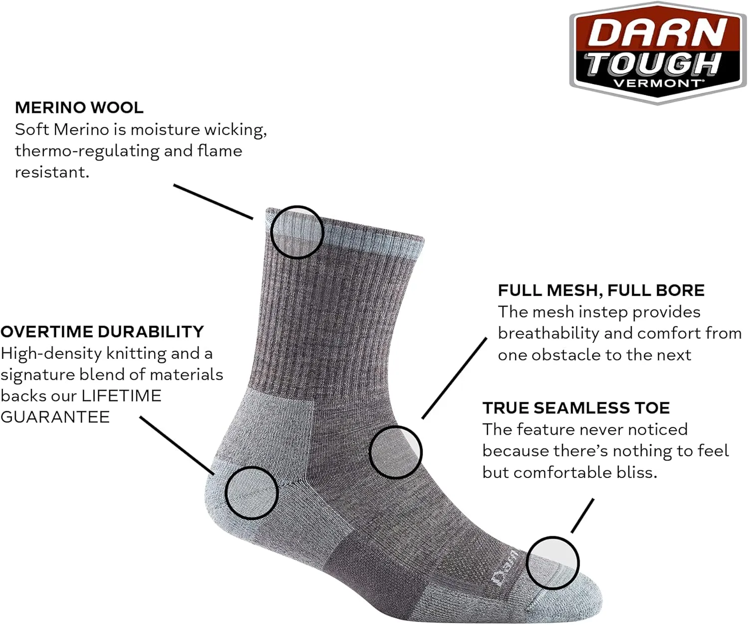 Darn Tough (2200) Mollie Beattie Micro Crew Midweight with Cushion Women's Sock