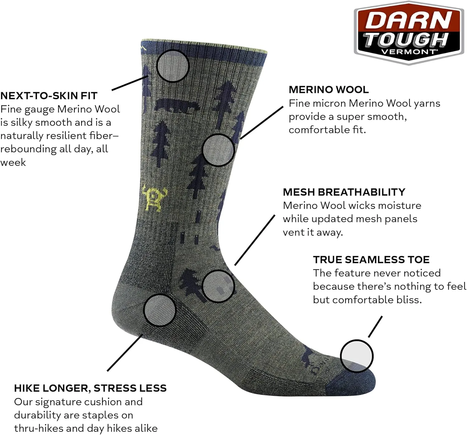 Darn Tough Men's ABC Boot Hke/Trek Sock (Style 1964)