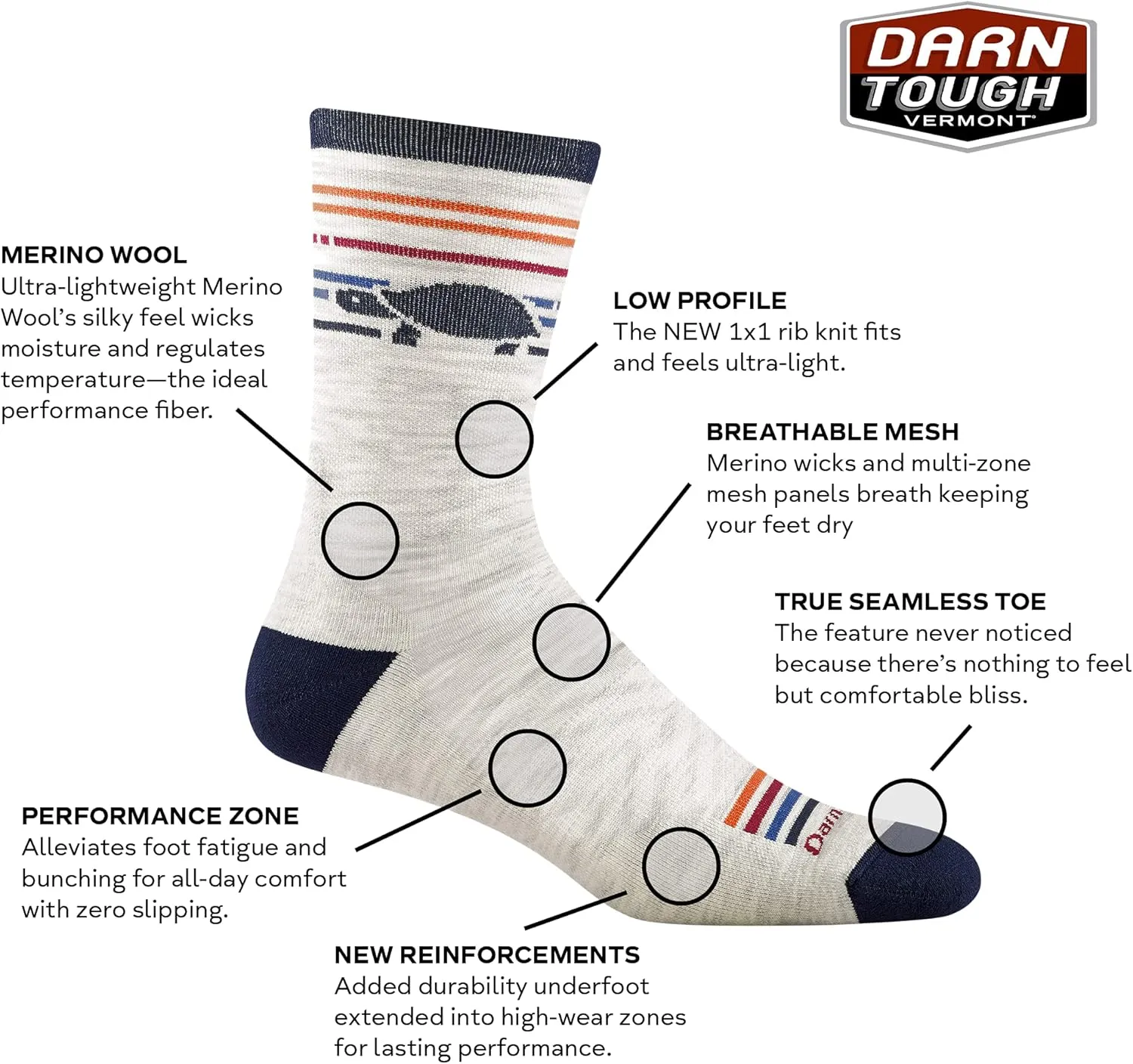 Darn Tough Men's Pacer Micro Crew Ultra-Lightweight With Cushion Sock (Style 1041) -