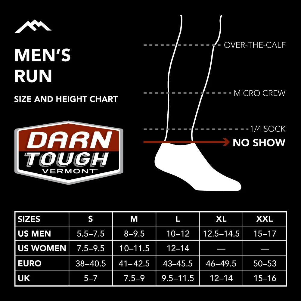 Darn Tough Men's Run No Show Tab Ultra-Lightweight Cushioned Socks - Eclipse