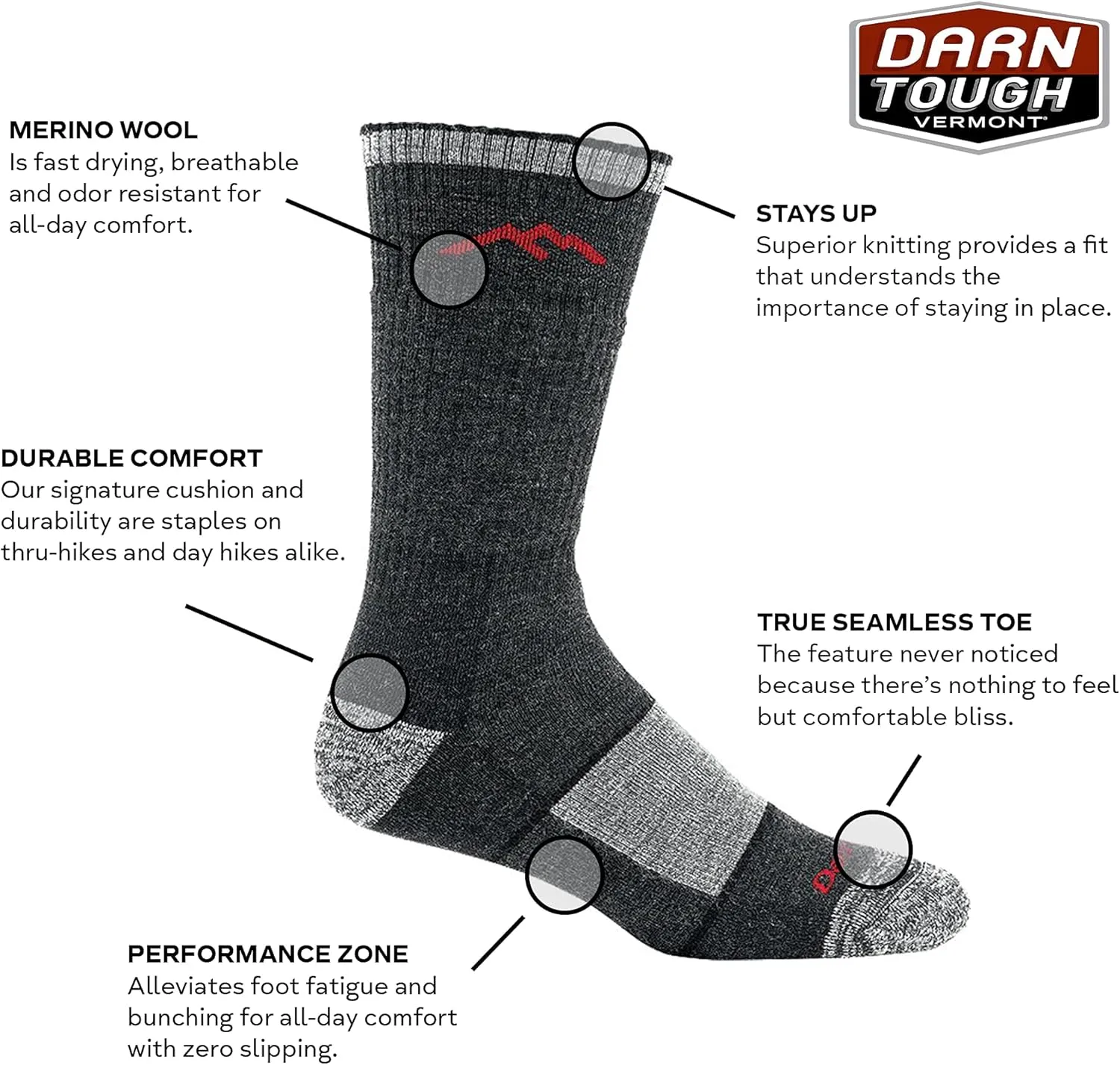 Darn Tough Merino Wool Boot Sock Full Cushion