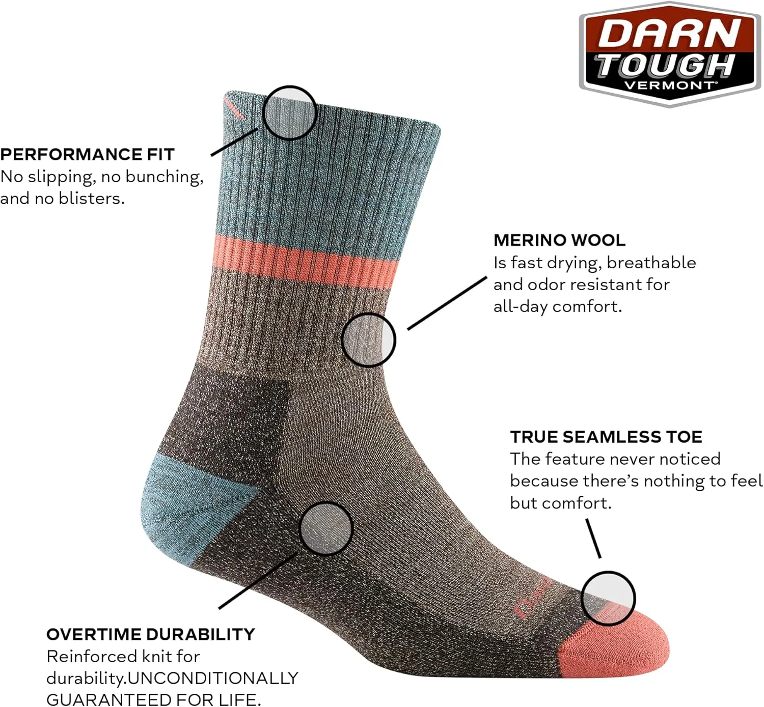 Darn Tough Ranger Micro Crew Midweight Sock with Cushion - Women's