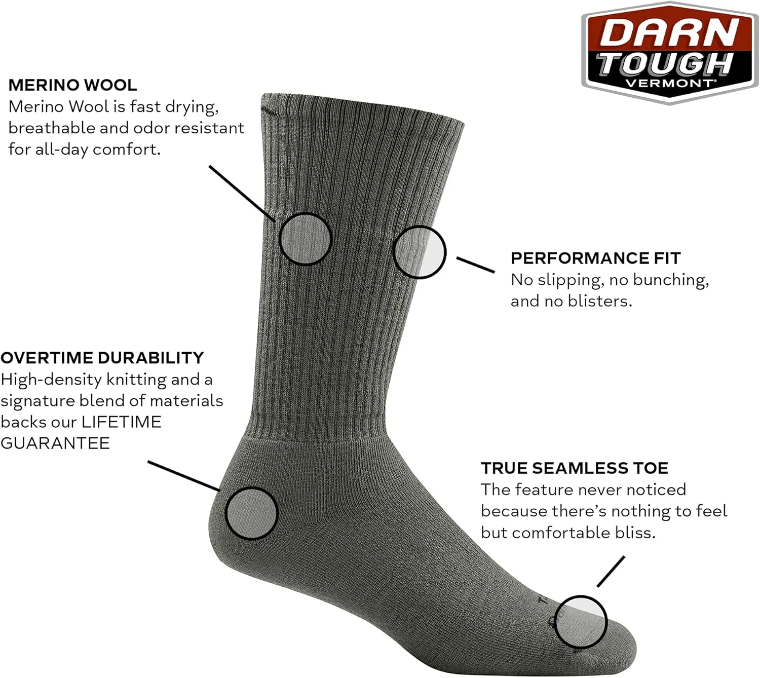 Darn Tough Tactical Boot Full Cushion Socks (T4022) Unisex