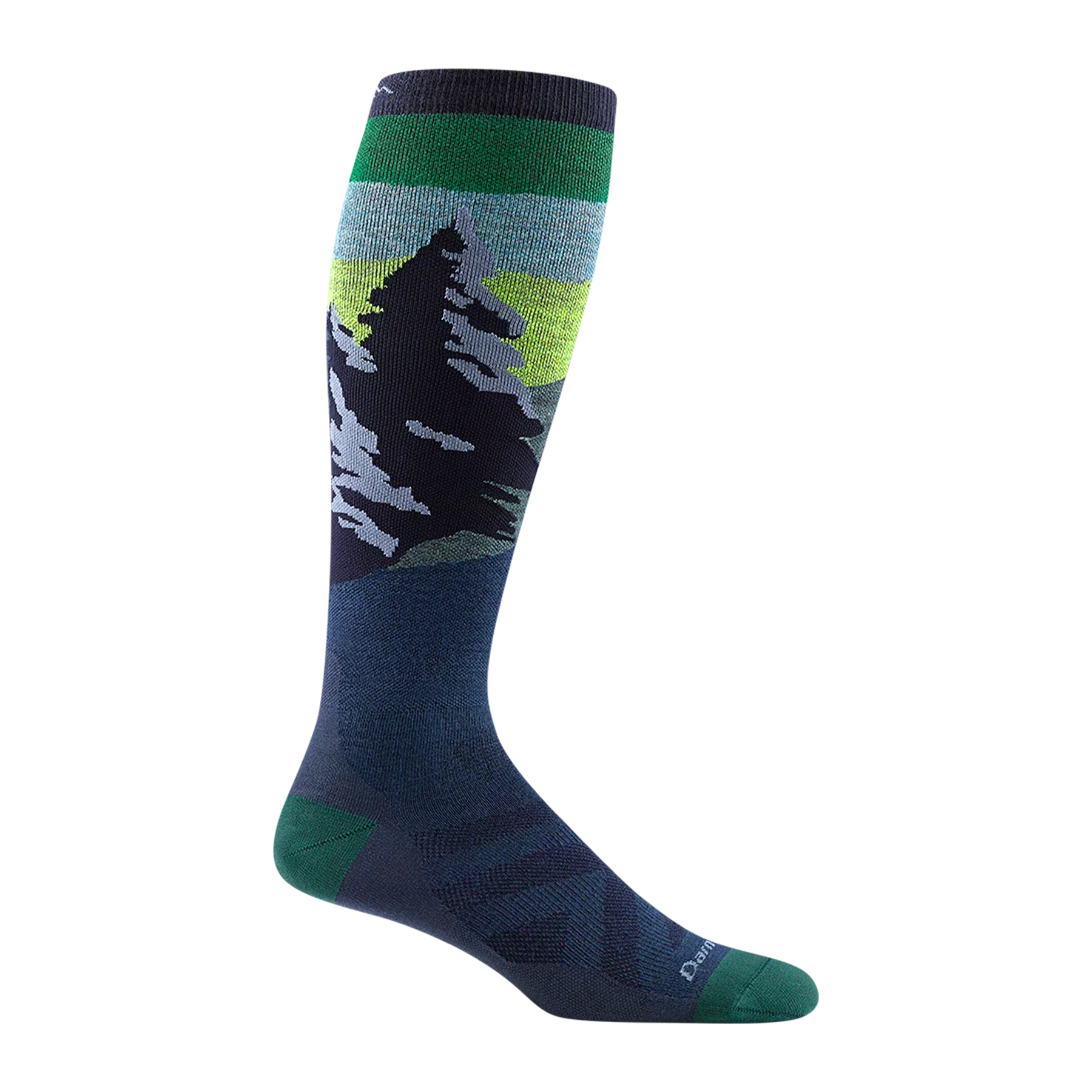 Darn Tough Unisex Solstice Snow Over the Calf Lightweight Socks - Midnight