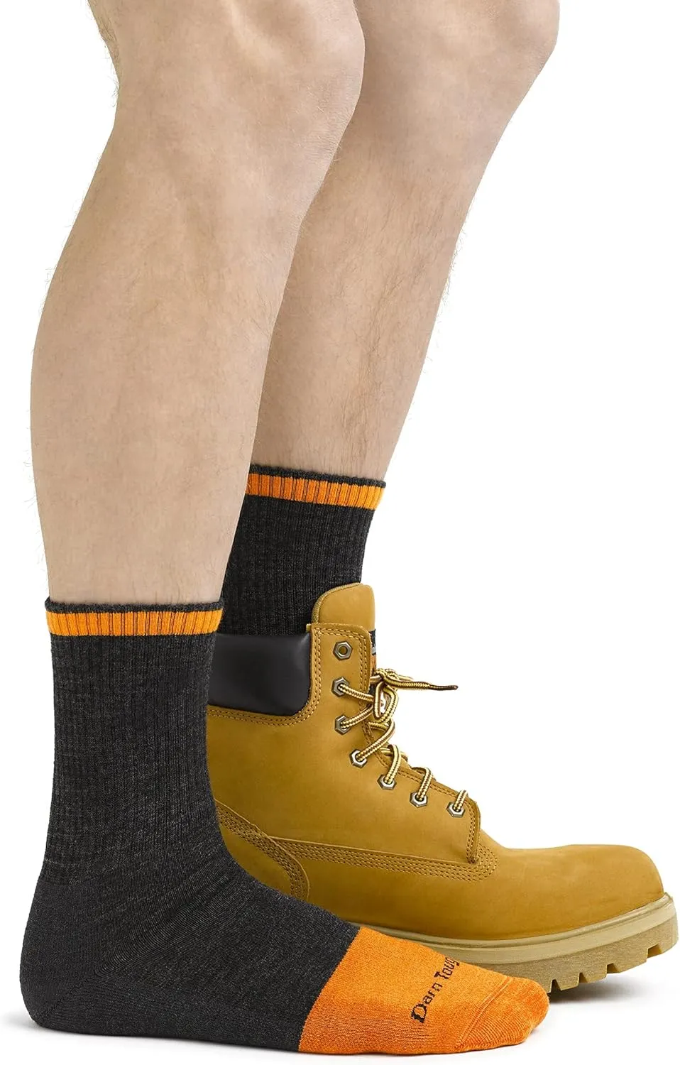Darn Tough Vermont Men's Merino Wool Steely Micro Crew Cushion w/Extra Cushion Toe Socks