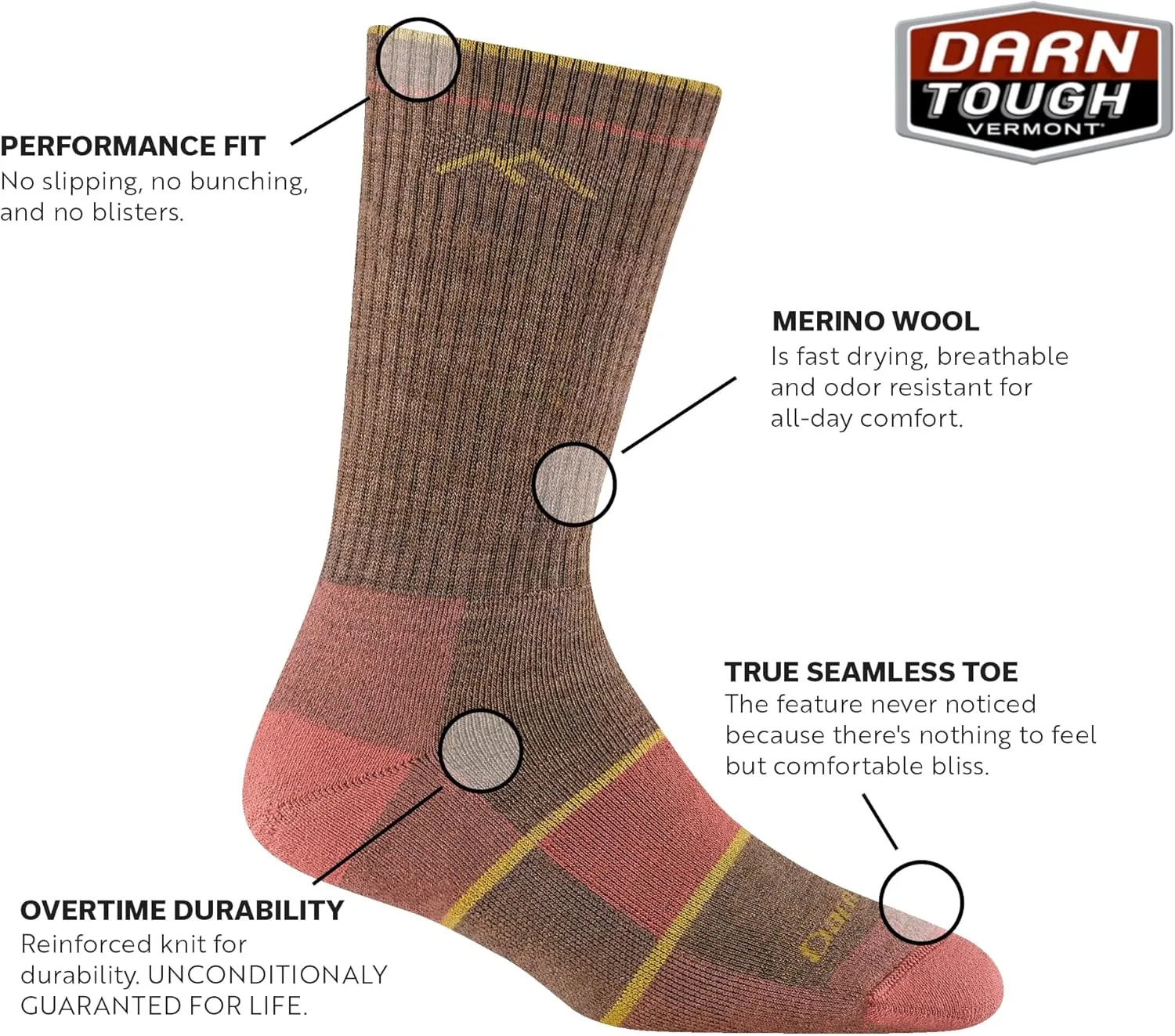 Darn Tough Vermont Merino Wool Boot Socks Full Cushion
