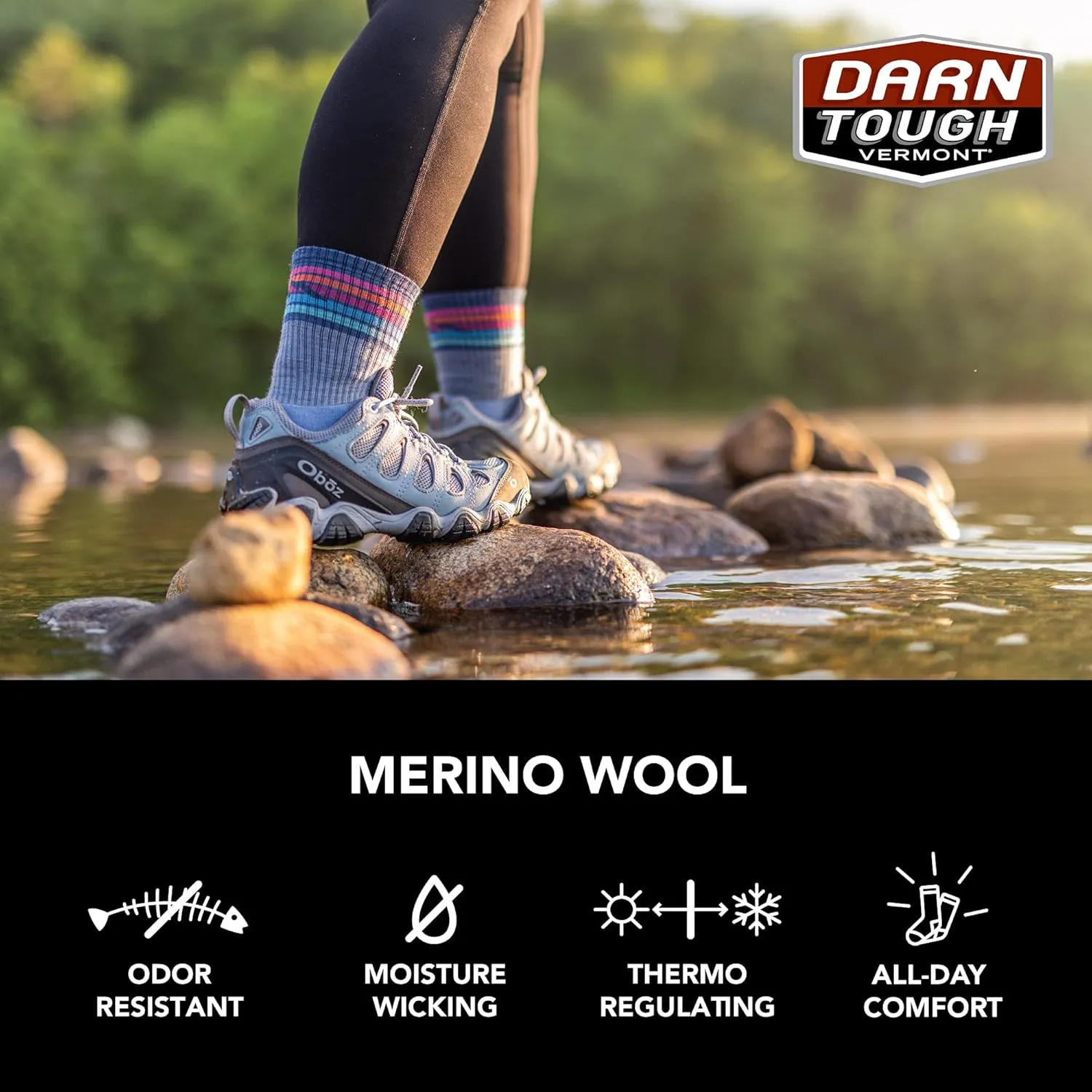Darn Tough Women's Light Hiker Micro Crew Lightweight with Cushion Sock (Style 1967)