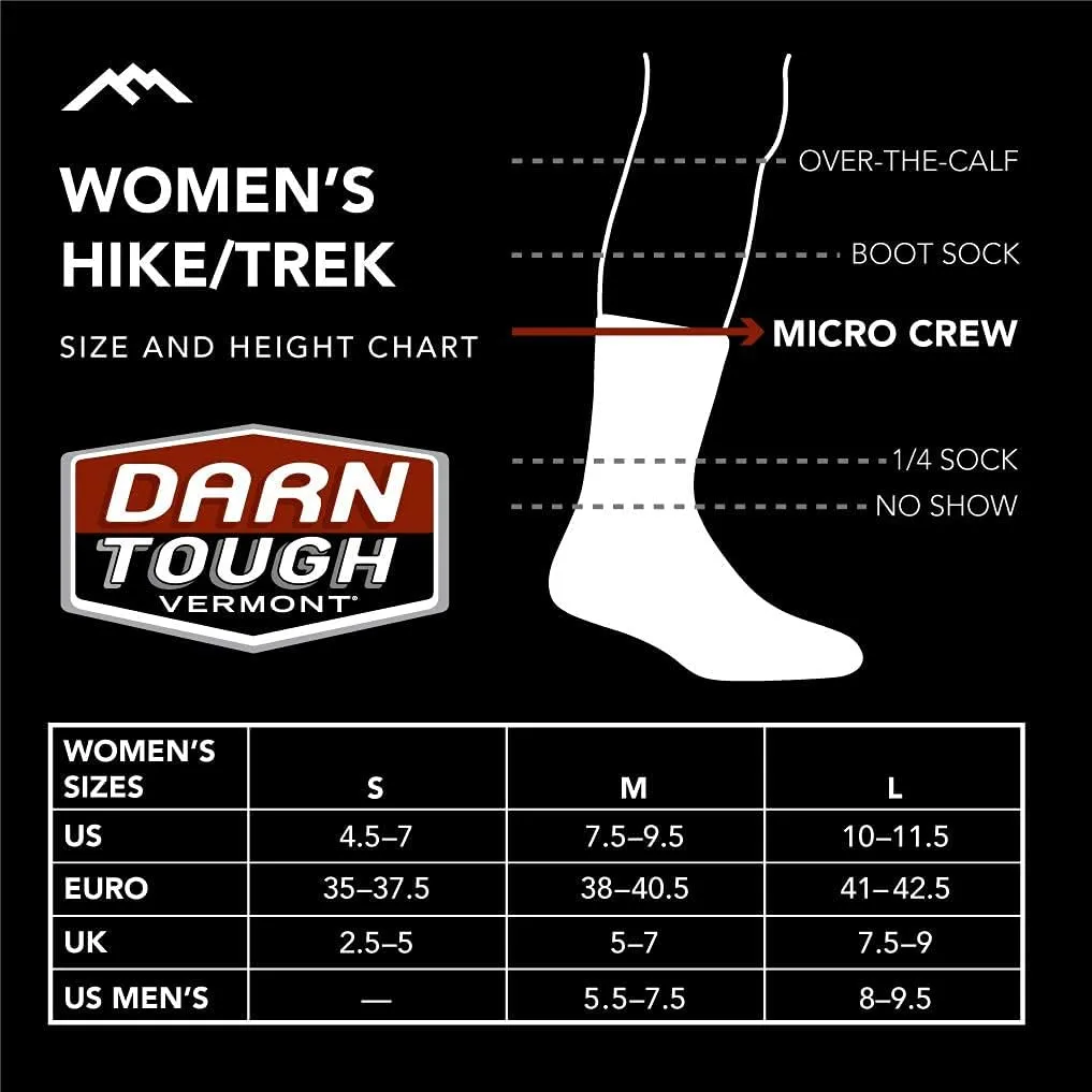 Darn Tough Women's Light Hiker Micro Crew Lightweight with Cushion Sock (Style 1967)