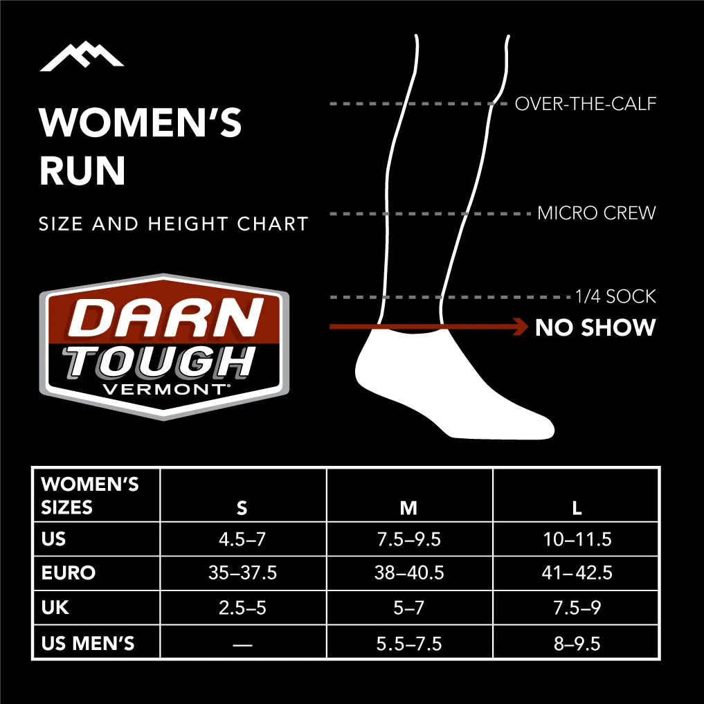 Darn Tough Women's Run No Show Tab Ultra-Lightweight Cushioned Socks - Reef