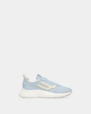 Darys Leather Sneakers In Light Blue And Light Beige