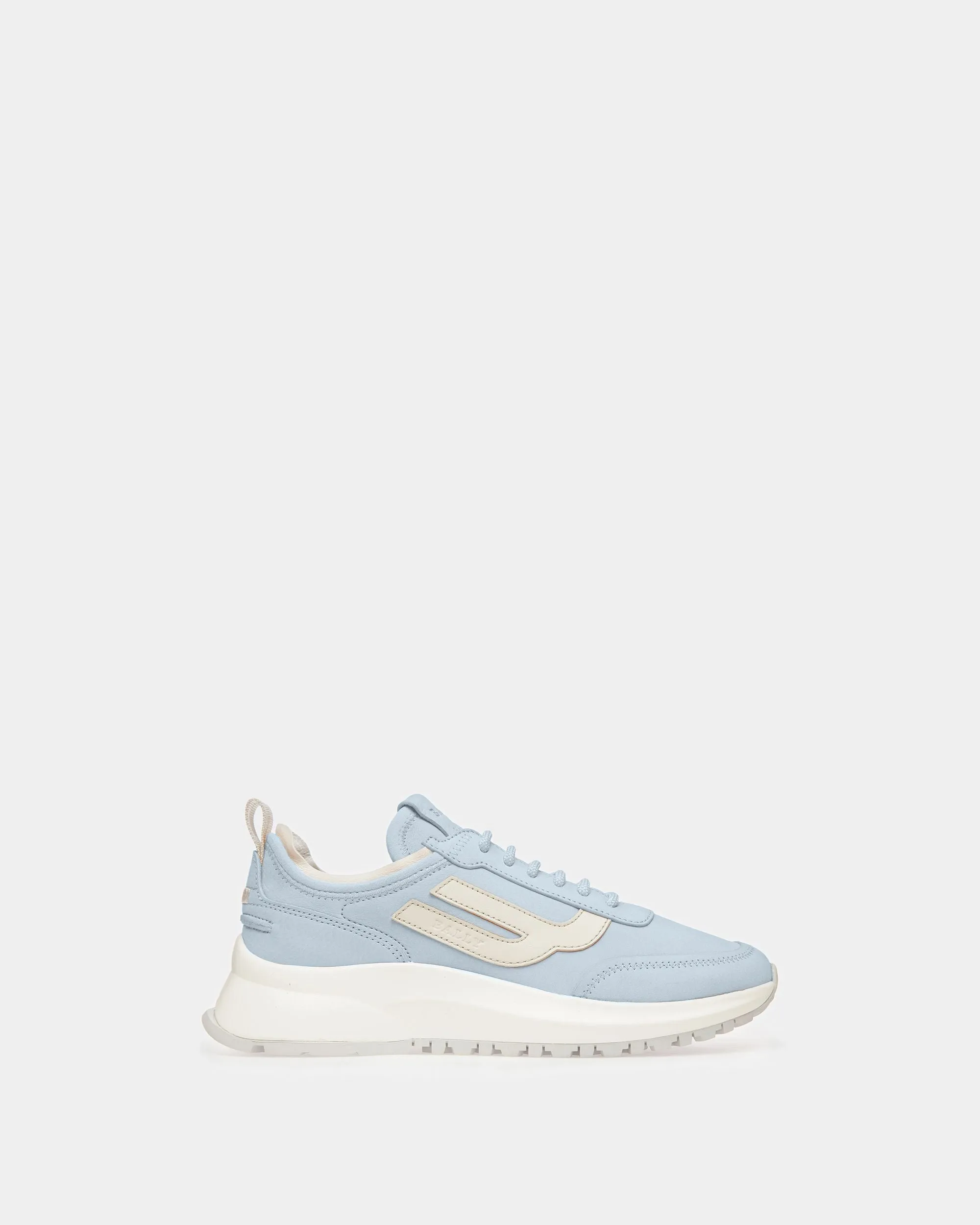 Darys Leather Sneakers In Light Blue And Light Beige