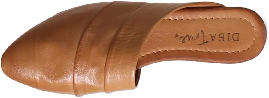 Diba True Womens Pierce City Leather Mules Flats Casual - Brown