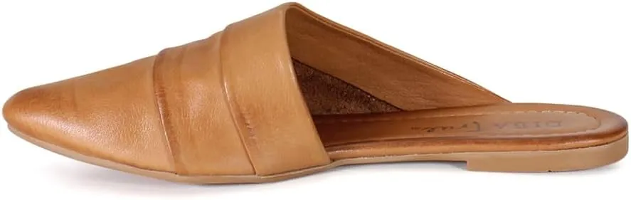 Diba True Womens Pierce City Leather Mules Flats Casual - Brown