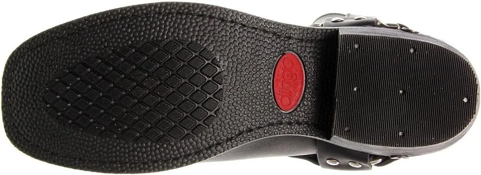 Dingo Mens Chopper Pull On Square Toe Motorcycle Casual Boots Mid Calf - Black