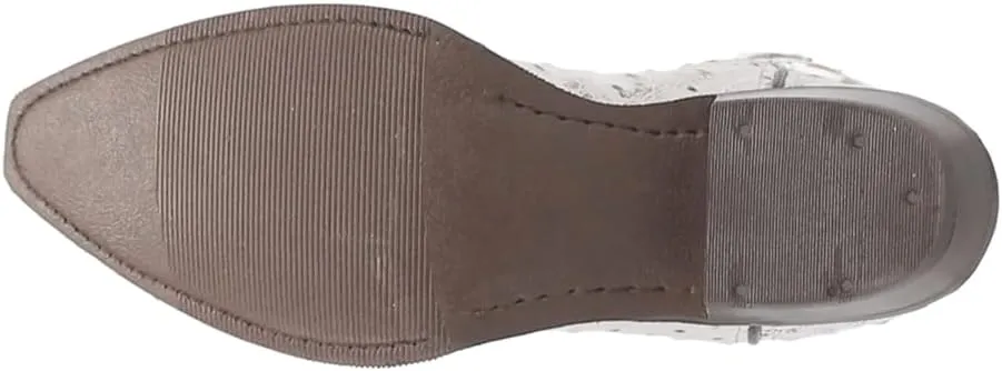 Dingo Mens Outlaw Embroidered Ostrich Print Snip Toe Casual Boots Mid Calf - Brown