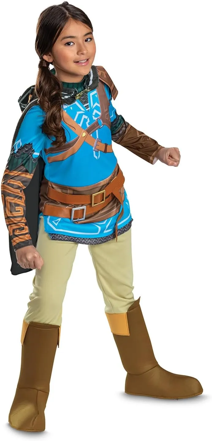 Disguise Boys Link Costume for Kids, Official Tears of the Kingdom Deluxe Costume With Boot Covers and Hood