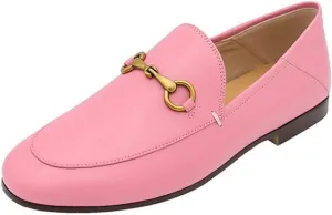 Divanne Loafers for Women, Womens Loafer Flats Gold Chain Penny Loafers Slip On Fur Loafer Mules-Pink-8M US