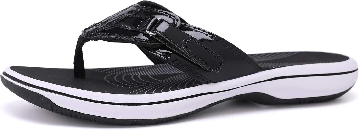 DOGDAN Women's Flip Flops Thong Cushion Sandals Toepost Slippers