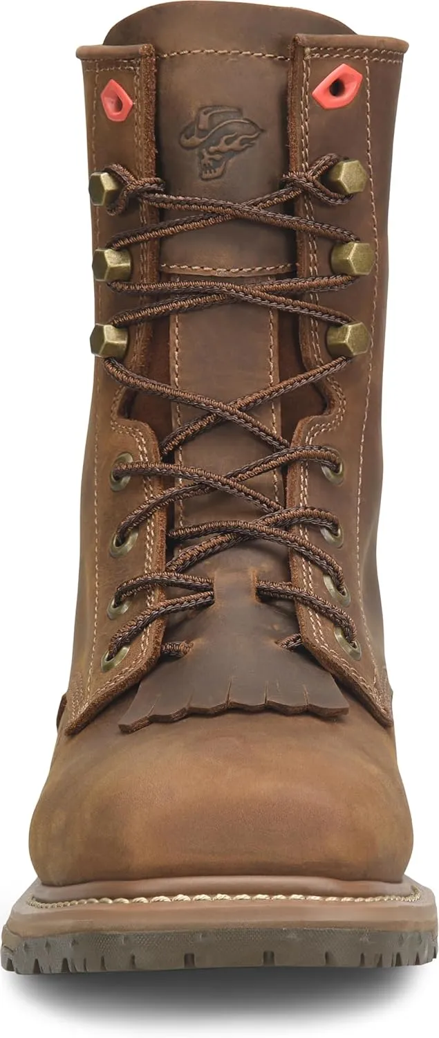 DOUBLE-H Men's Phantom Rider Dailor 8” Wide Square Composite Toe Lacer Work Boots with Dual-Density Comfort Footbed & Oil- and Slip-Resistant Outsole