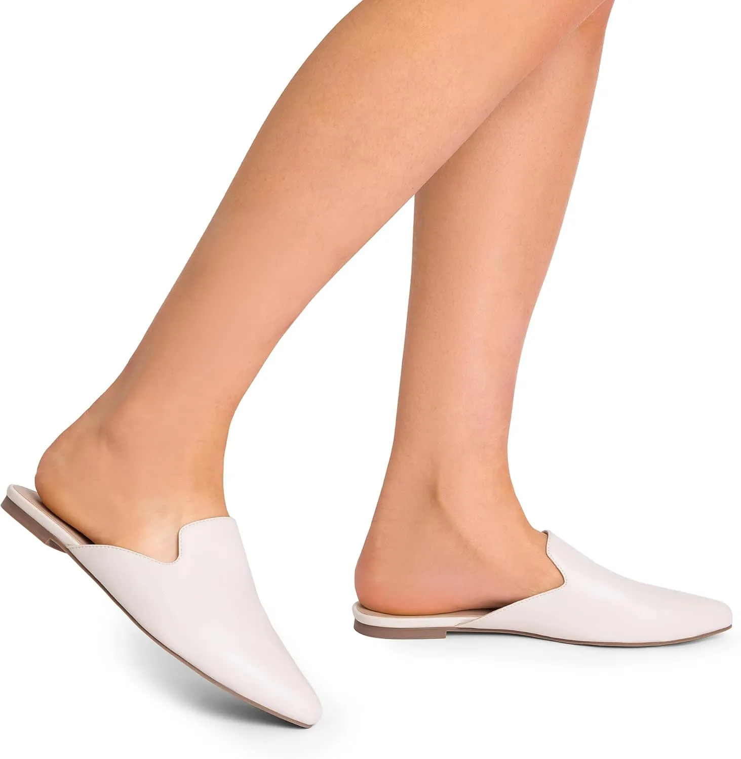 DREAM PAIRS Women's Flat Mules Pointed Toe Backless Loafer Shoes