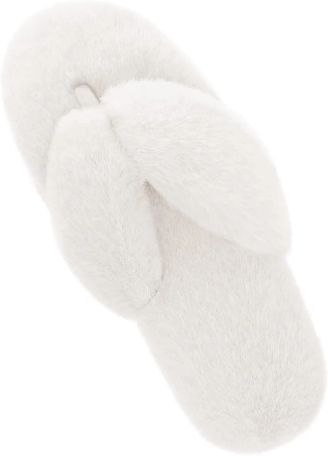 DREAM PAIRS Women's Fluffy Cloud Slippers - Open Toe Flip Flop Slip On Indoor Bedroom House Shoes Wedding Bride Slippers