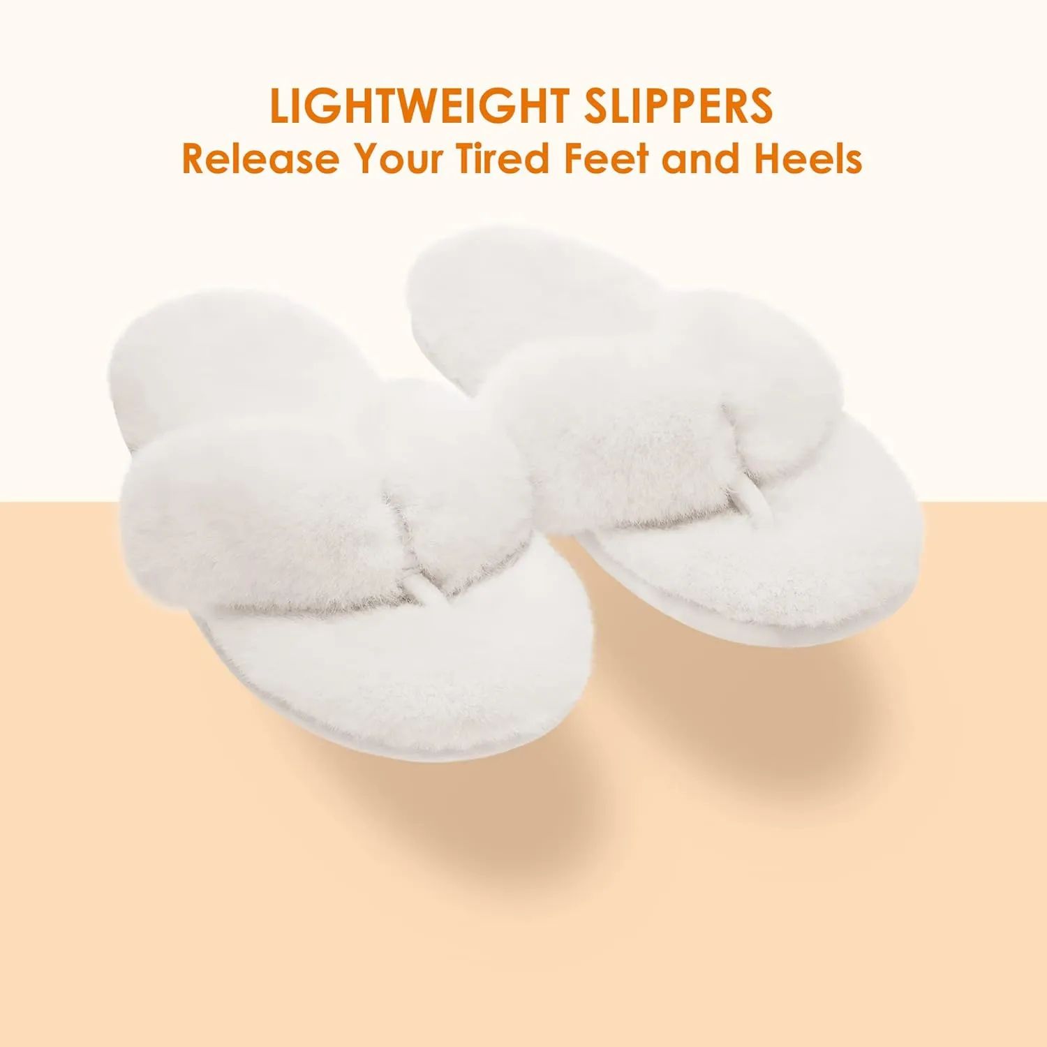DREAM PAIRS Women's Fluffy Cloud Slippers - Open Toe Flip Flop Slip On Indoor Bedroom House Shoes Wedding Bride Slippers