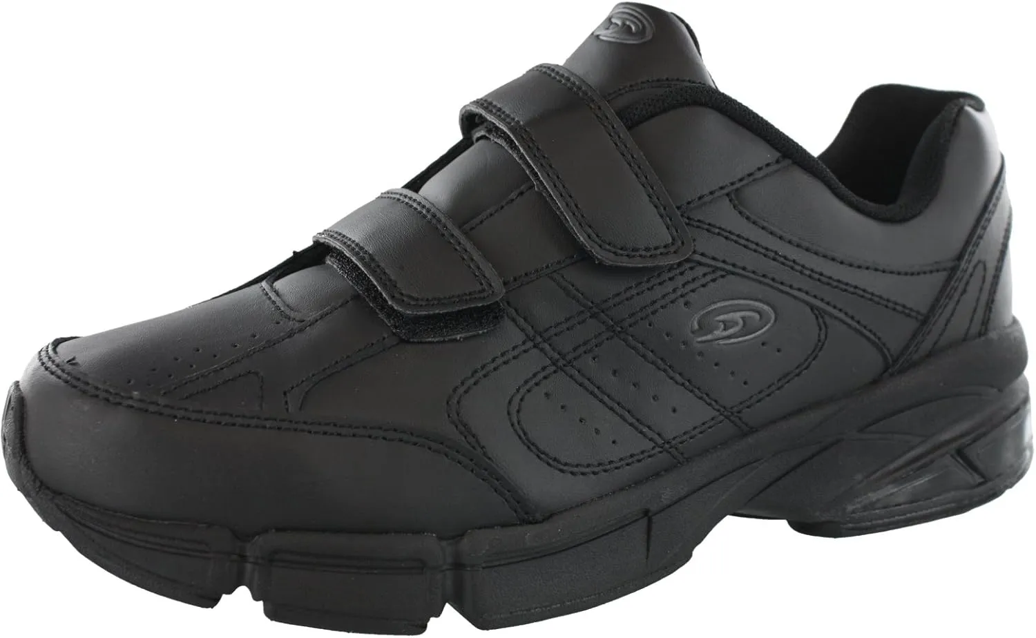 Dr.Scholls Men's Omega Light Weight Dual Strap Closure Sneaker Wide Width, Black, 10.5 Wide