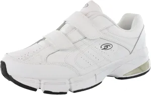 Dr.Scholls Men's Omega Light Weight Dual Strap Closure Sneaker Wide Width, White, 9.5 Wide