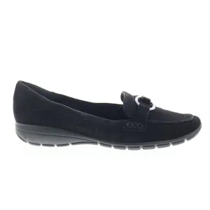 Easy Spirit Avienta SEAVIENTA Womens Black Narrow Suede Loafer Flats Shoes