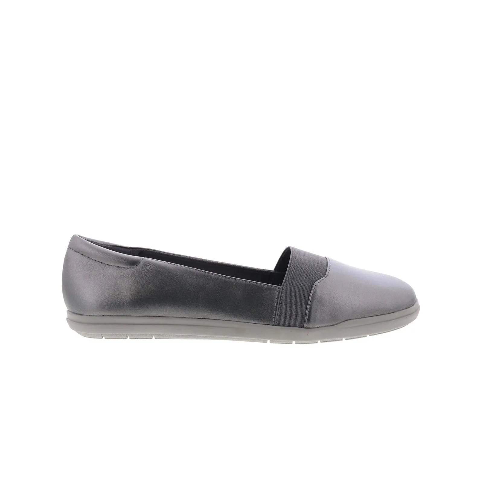 Easy Spirit Bounce SEBOUNCE Womens Gray Wide Leather Loafer Flats Shoes