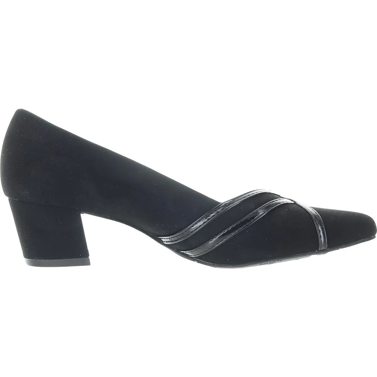 Easy Street Womens Lotus Solid Leather Loafer Heels