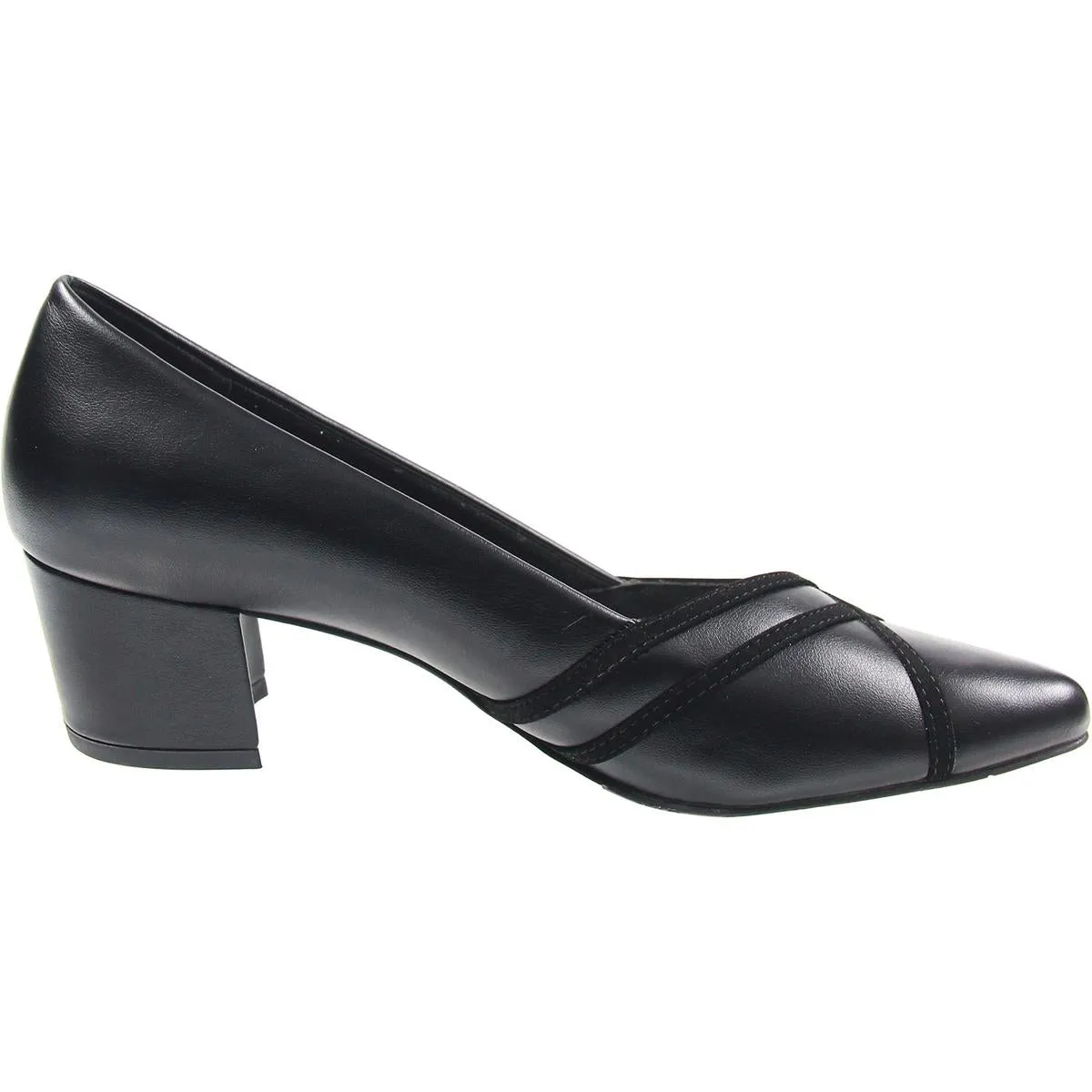 Easy Street Womens Lotus Solid Leather Loafer Heels