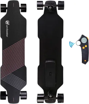 Electric Skateboard, Electric Skateboard with Remote Control for Beginners, 350W Brushless Motor, Max 12.4 MPH, Carver E-Ska with DIY Stickers