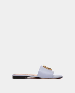 Emblem Flat Slide in Nappa Leather