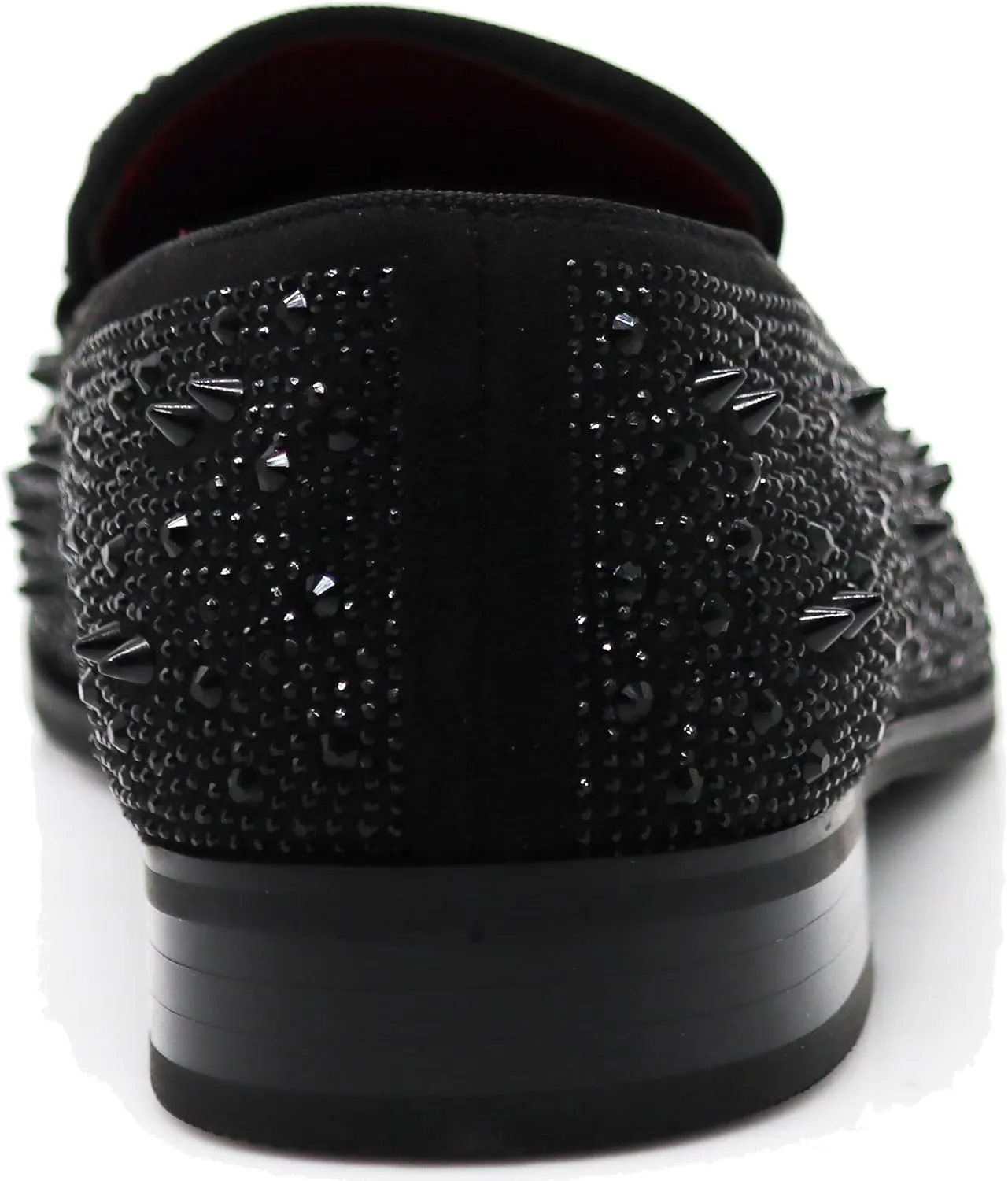 Enzo Romeo Men Fashion Rhinestones Studs Tuxedo Slip On Loafer Dress Shoes WBG