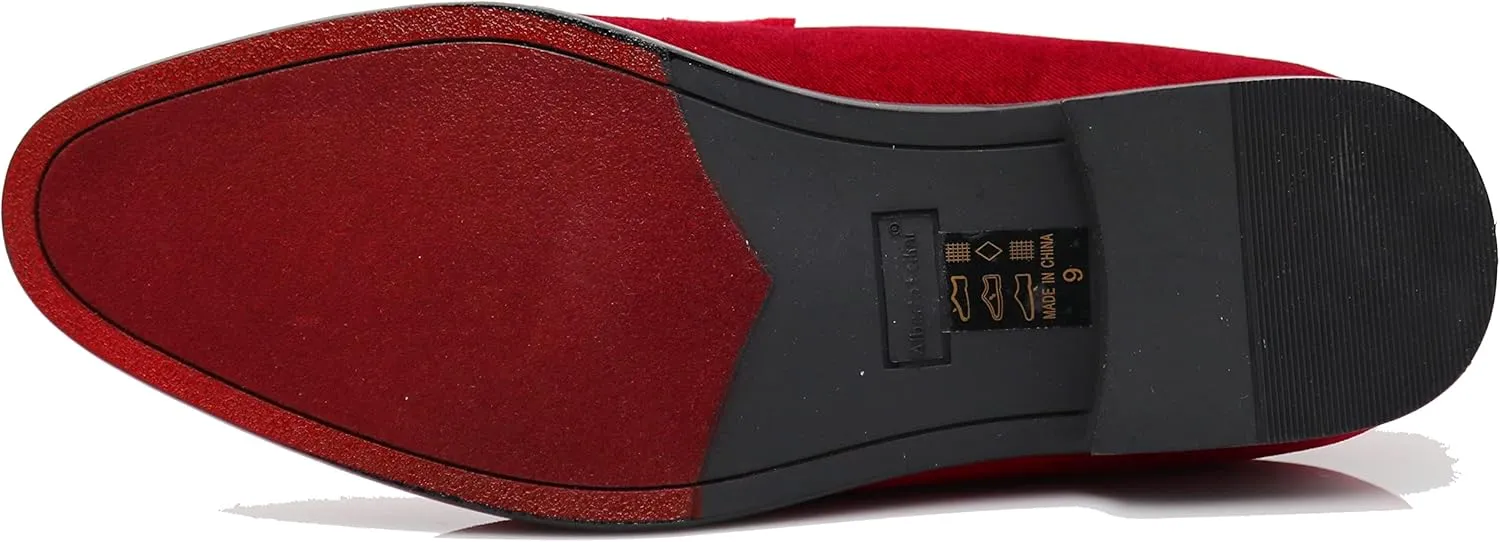Enzo Romeo Plum05 Men's Dress Loafers Elastic Slip on with Buckle Fashion Shoes