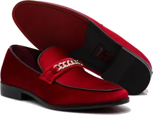 Enzo Romeo Plum05 Men's Dress Loafers Elastic Slip on with Buckle Fashion Shoes