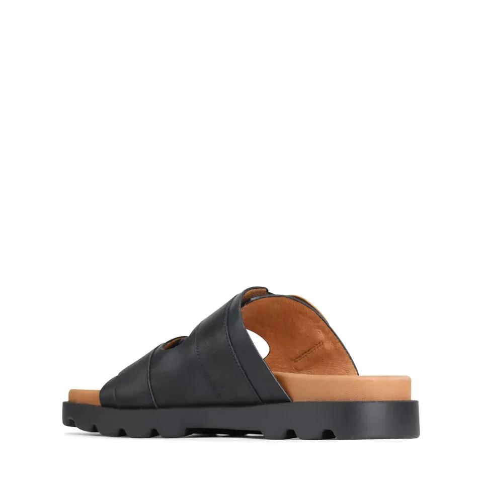 EOS Nili Black Leather Slide