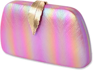 Evening Bag for Women Small Clutch Purses with Leaf-style Flip Lock Sparkly Glitter Handbag