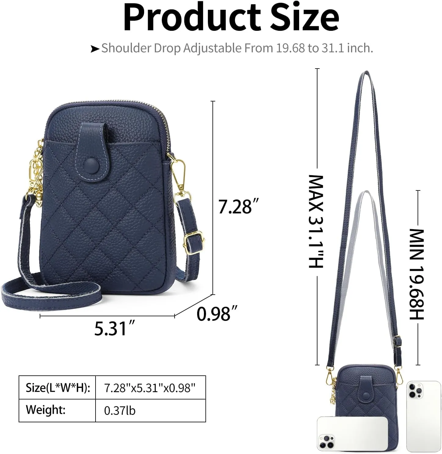 FALAN MULE Small Crossbody Bags for Women,Leather Trendy Cell Phone Bag Wallet Purses with Adjustable Strap