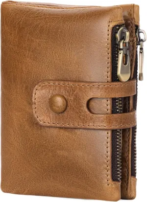 FALAN MULE Wallet for Men Large Capacity Genuine Leather Men Wallets RFID Blocking