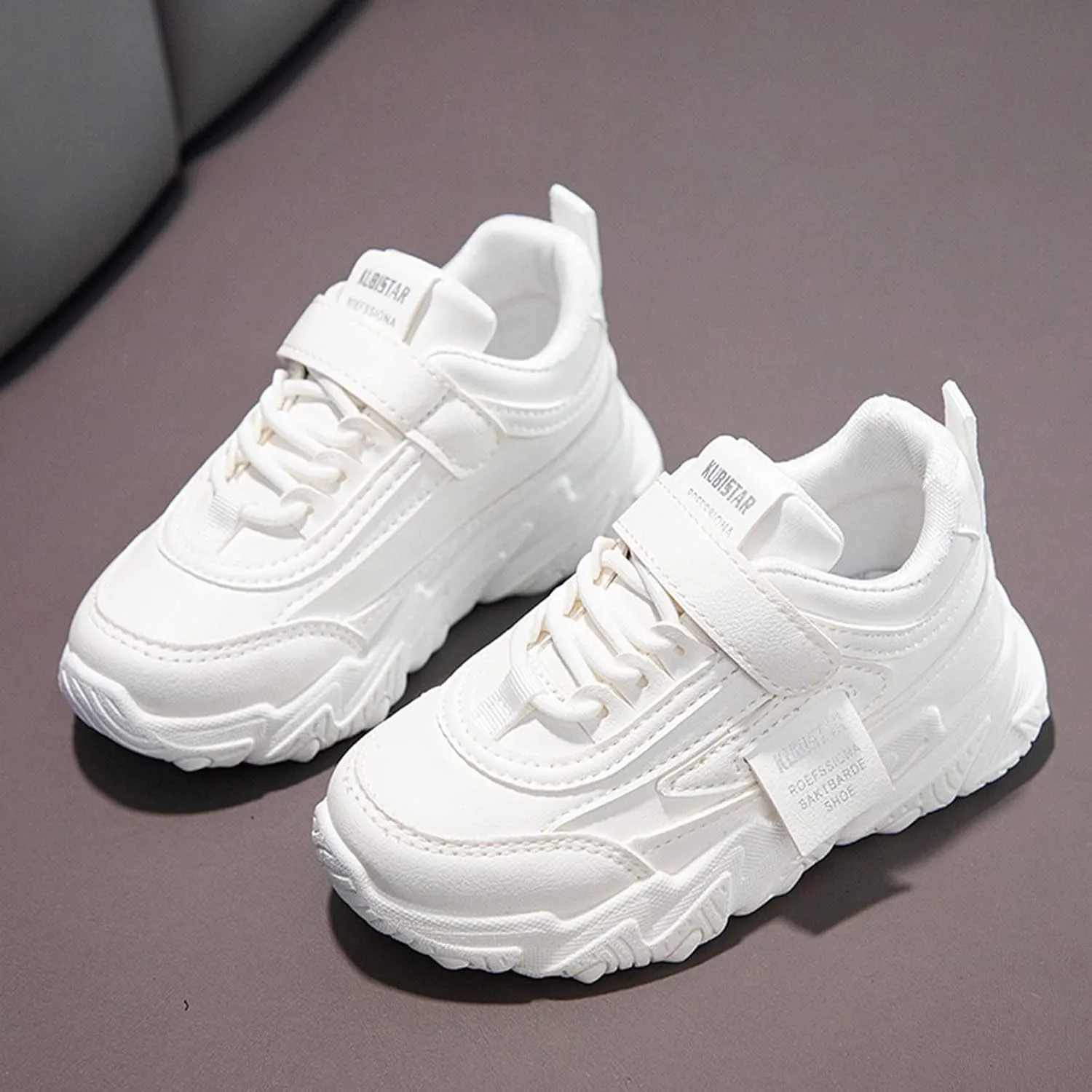 Fashion All Seasons Children Sports Shoes Girls Flat Sole Thick Sole Non Slip Light Hook Loop Solid Color Glitter
