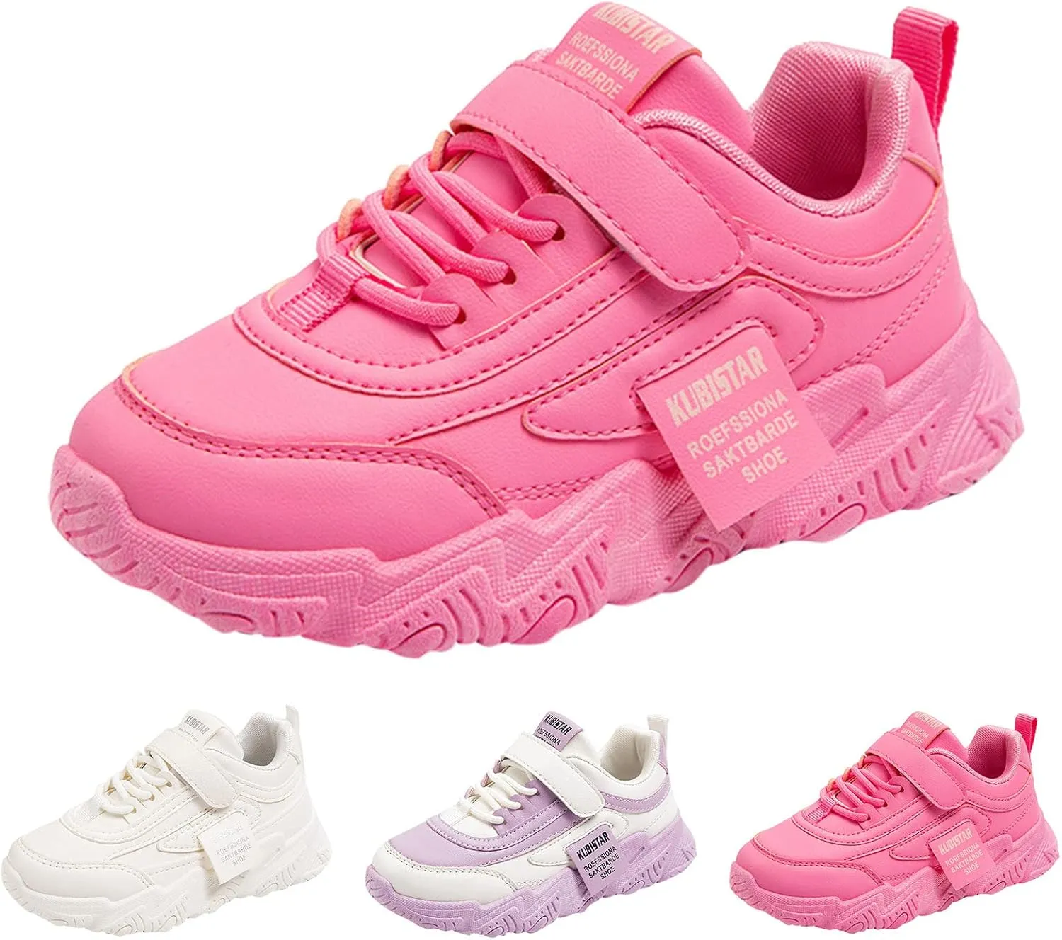 Fashion All Seasons Children Sports Shoes Girls Flat Sole Thick Sole Non Slip Light Hook Loop Solid Color Glitter