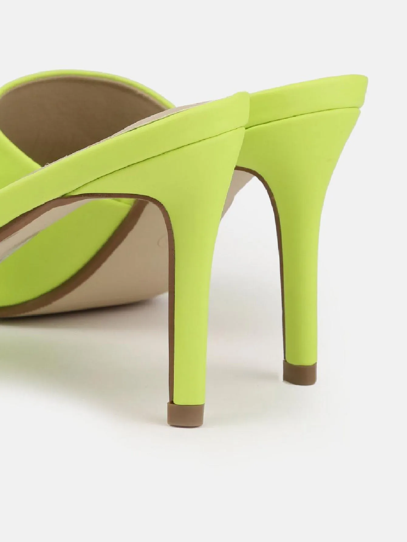 Faux Leather Mid Heel Mule Sandals 2.8inch