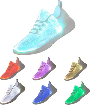 Fiber Optic LED Shoes Light Up Sneakers for Women Men with USB Charging Flashing Festivals Party Dance Luminous Kids Shoes