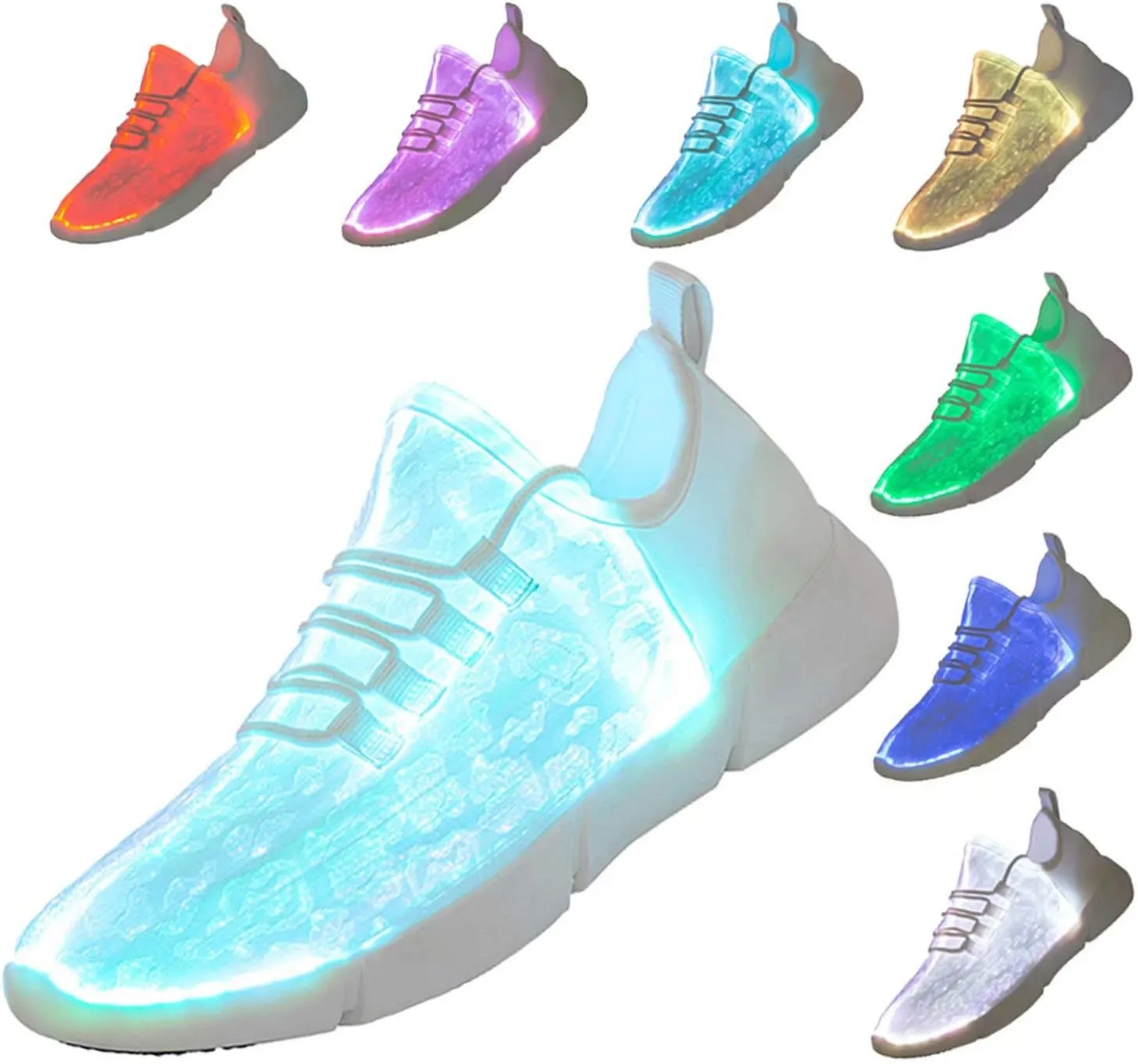 Fiber Optic LED Shoes Light Up Sneakers for Women Men with USB Charging Flashing Festivals Party Dance Luminous Kids Shoes