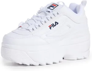 Fila Women's Low-Top Sneakers Shoes, White/Navy/Red, 8.5