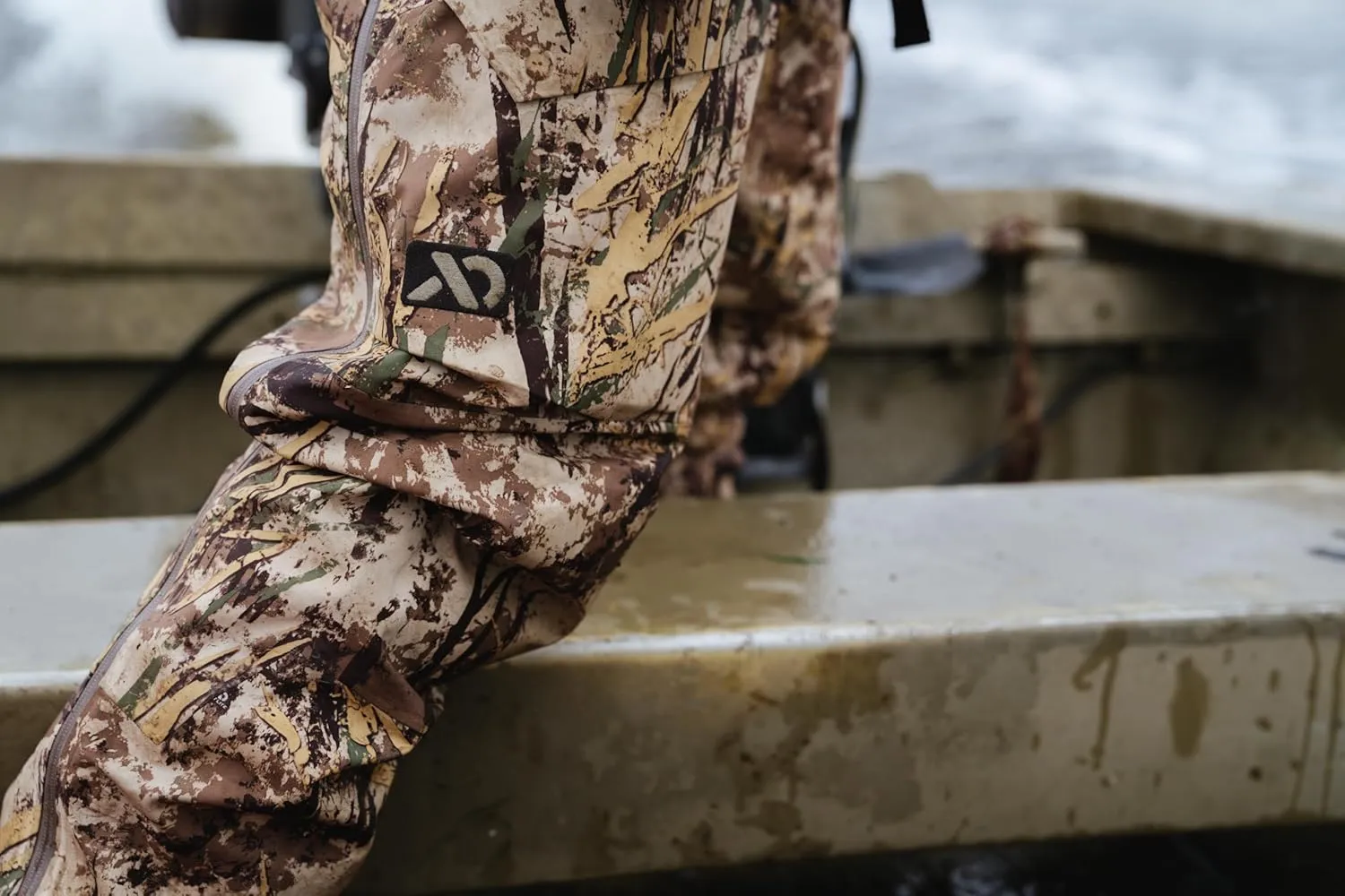First Lite Men's Omen Stormshelter Pant - Waterproof Durable Camo Hunting Rain Pants