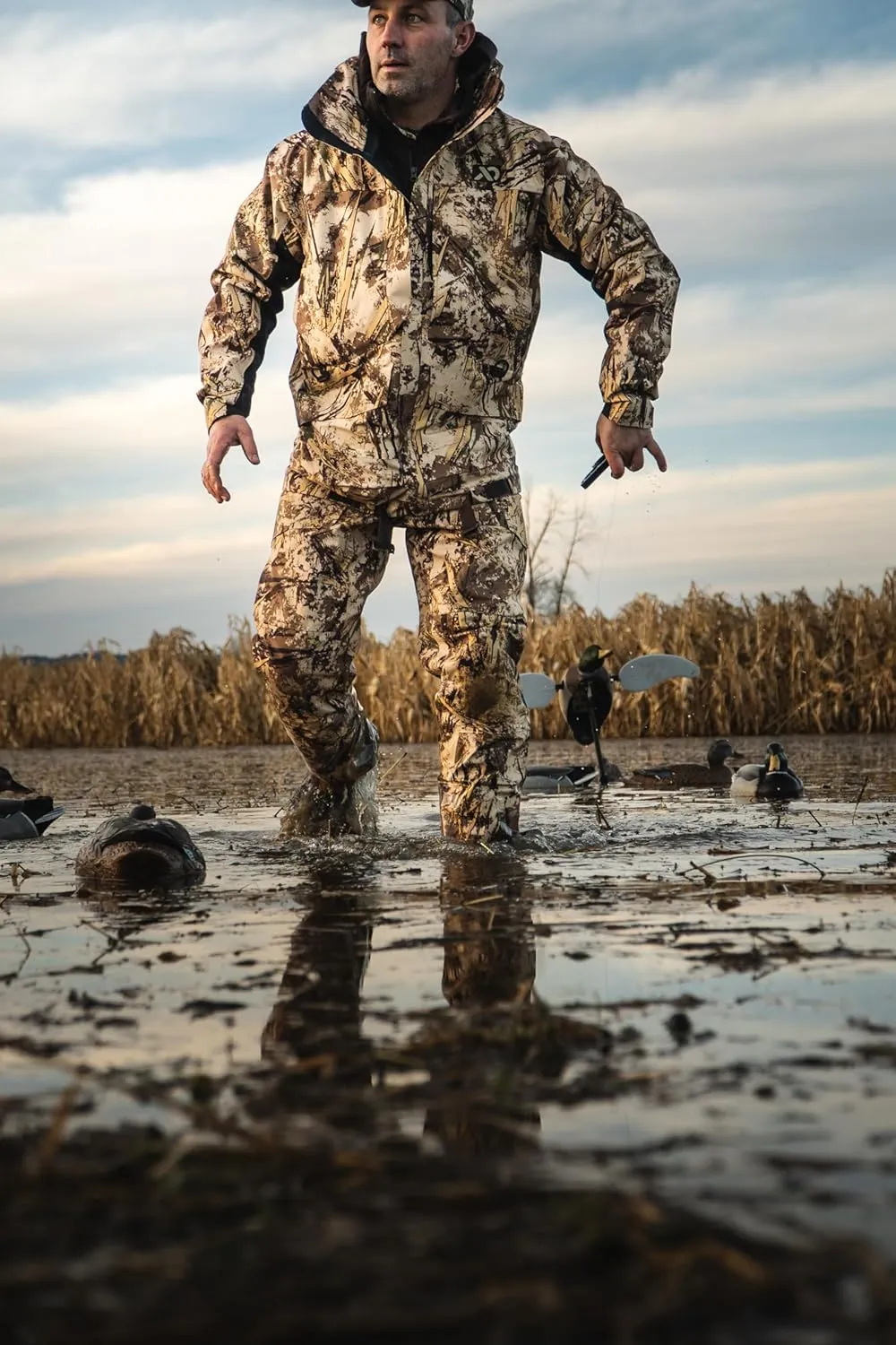 First Lite Men's Omen Stormshelter Pant - Waterproof Durable Camo Hunting Rain Pants